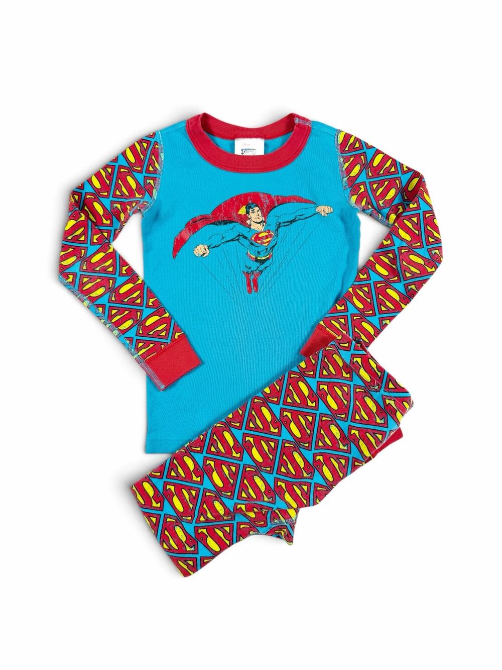 Hanna Andersson Superman Organic Cotton Long Sleeve Pajamas Size 6-7